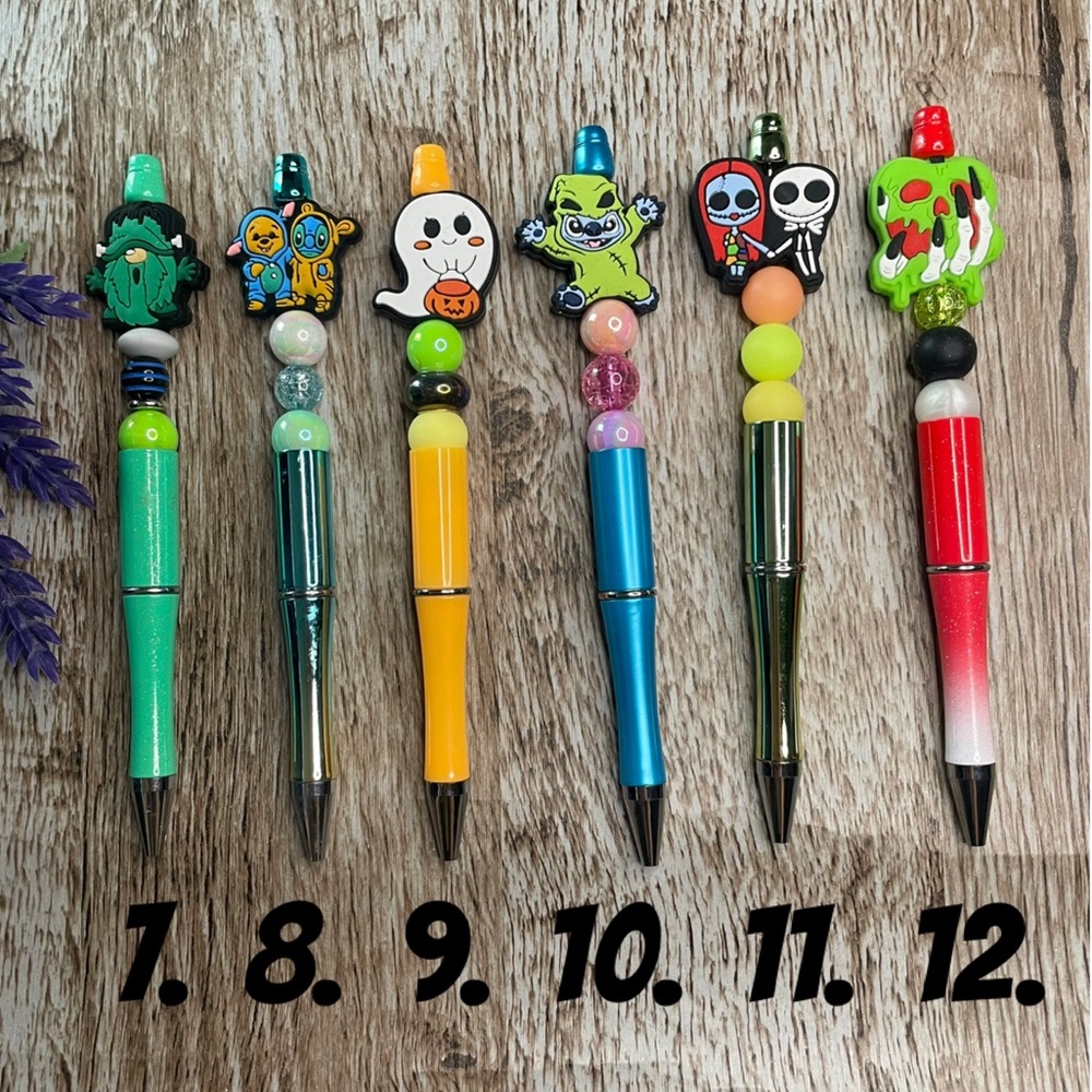 Handcrafted Halloween Spider Pens Beaded Unique Artisan Gifts Office Accessories